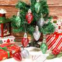 Shappy 12 Sets Friendship Christmas Ornament, Glitter Light Bulb Christmas Ornament Friends Gift with Greeting Cards Letter Stickers and Organza Bags for Friendship Keepsake Decor