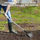 BARAYSTUS Rotary Cultivator Garden Tool, Adjustable Hand Tiller, Long Handle Cultivator for Aerating, Planting and Mixing Soil or Reseeding Grass