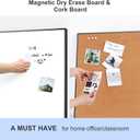 ARCOBIS Cork Board White Board Combo, Bulletin Board-Black Frame, Magnetic Dry Erase Board & Corkboard for Wall, Vision Board for Home, Office, School (Black, 48 x 30)