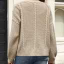 VIMPUNEC Womens Fall Casual Cardigan Sweaters Chunky Cable Knit Jackets Long Sleeve Open Front Coats (Beige, M)