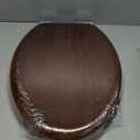 Angel Shield Elongated Wood Toilet Seat with Quiet Close,Easy Clean,Quick-Release Hinge, Elongated, Dark Walnut , 18.5"