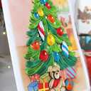 7 x KingKraft Christmas Card, Christmas Tree Quilling Card for Christmas, Christmas Card with Envelop, Vintage Christmas Card, Handcrafted Greeting Card for Holiday Christmas and New Year, 5.1x7.1in