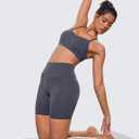 BAYDI Clouduxi Biker Shorts for Women 6" High Waisted Workout Gym Running Shorts Womens Buttery Soft Yoga Pants (Gray, M)