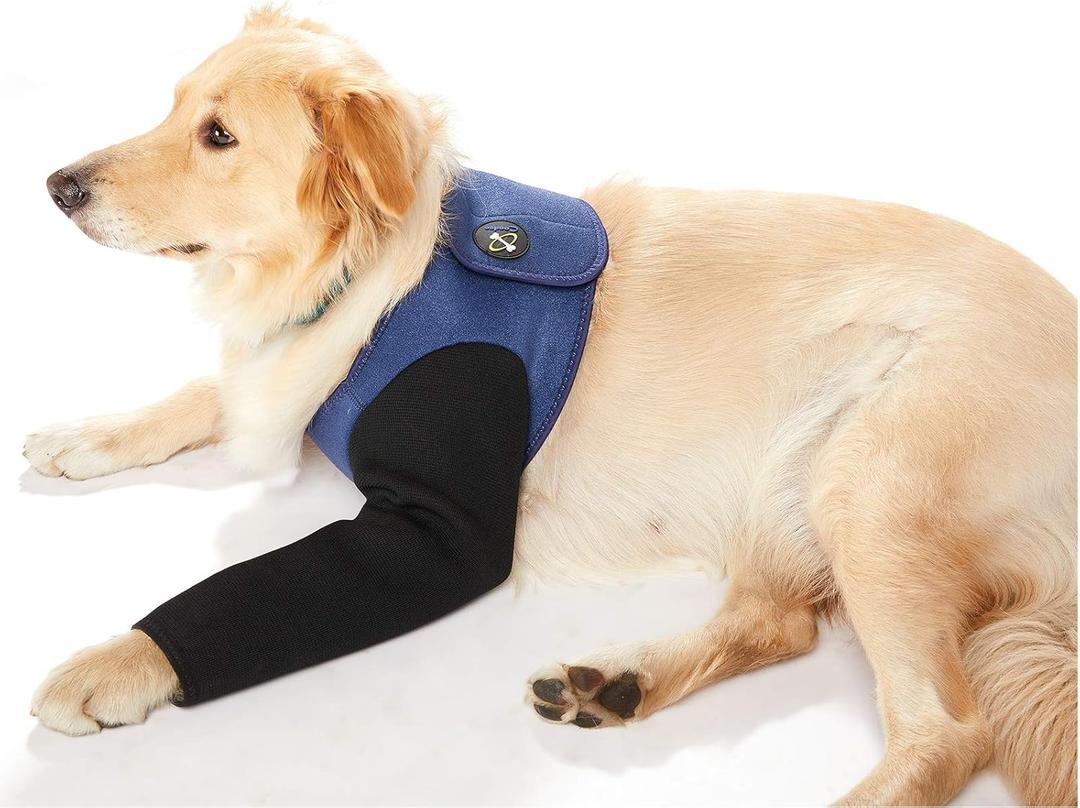 Coodeo Dog Recovery Suit, Cone Collar Alternative, Abrasion Resistant Dog Recovery Sleeve, Washable 2.5mm Thick and Waterproof, Pet Wounds Prevent Licking, Bite, Keep DryBlue M