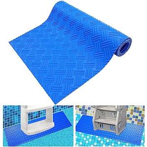 SKARUMMER Swimming Pool Ladder Mat - Protective Pool Ladder Pad Step Mat with Non-Slip Texture, Blue Medium Blue Medium Pool Step Mat, Pool Liner Protection Mat (36 X 36 inch)