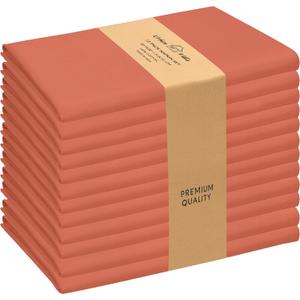 Urban Villa Cloth Napkins Set of 12 20x20 Inches 100% Cotton Napkins Cloth Washable Durable Reusable Absorbent Table Dinner Napkins Cloth for Thanksgiving Hotel Lunch Restaurant Parties  Rust Slub