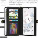 Simicoo Pixel 8 Wallet case, Pixel 8 Flip Leather case Card Slots Holder Zipper Purse Detachable Magnetic Cover Hand Strap Cash Pocket Pouch Wallet for Woman Man (Black)