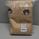 NICETOWN 100% Blackout Camel Linen Curtains 108 inches Length with Thermal Insulated Liners, 2 Panels, 62 inches W, Farmhouse Style Room Cooling Small Window Draperies for Dining Room