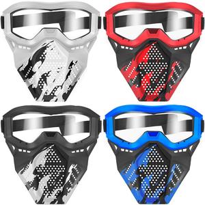 POKONBOY 4 Pack Tactical Mask for Kids, Safety Goggles Compatible with Nerf Rival, Apollo, Zeus, Khaos, Atlas, & Artemis Blasters Age 8+ Years Old
