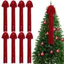 Daifunli 8 Pcs Extra Large Valentines Day Velvet Bows, 17.7 x 8.7 Vintage Raw Edge Ribbon Swag Bows for Romantic Home Decor, Door Wall Mantel Hanging Decorations(Burgundy,8.7 x 17.7 x 1.5 in)