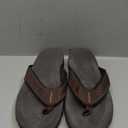 KIIU Mens Thong Sandals Indoor and Outdoor Beach Flip Flop (11, Brown/Orange)