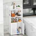ShellKingdom Bathroom Storage Cabinet, Free Standing Floor Cabinet, Home Storage Shelf with Drawer and Door for Bathroom, Living Room, Kitchen, Office, 15.74 X 9.84 X 35.43 INCH