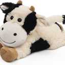 Cuckool Cow Stuffed Animals, Microwavable Stuffed Animals Adorable Fluffy Cow Plush for Warmth & Comfort, Heatable Coolable Lavender Scent Toys, Cute Soft Plushies Cow Gift for Kids Boys Girls & Adult, Black And White Cow