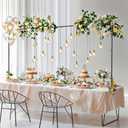 Almirantra Over The Table Rod Stand with Clamps, Adjustable 29"-44" Tall 46"-98" Length, Table Arch Stand for Wedding Birthday Party Anniversary Halloween Christmas Decoration Supplies(Black)