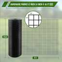 Black Hardware Cloth, 1/2 inch 24 inch x 50ft 19 Gauge Black Vinyl Coated Hardware Cloth, Black Chicken Wire, Black Chicken Wire Fencing for Garden Fence and Home Project by KAKO