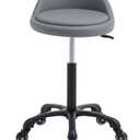 Syiole Rolling Salon Stool Chair with Back Support Hydaulic Height Adjustable on Swivel Wheels Heavy Duty for Hair Cutting Esthetician Tatto Beauty Spa Bar Lab Clinic Kitchen Office Home (Dark Gray)