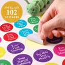 Eaasty Baby's First Year Calendar with 102 Stickers Baby Memory Book 1st Years Milestone Calendar Baby's First Year Scrapbook Nursery Wall Decoration for New Mom and Newborn Girls Boys(Caterpillar), 9.8 x 9.8 inches