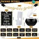 Meanplan 34 Pcs 2026 Graduation Candy Bar Party Decoration Graduation Candy Bar Party Supplies Buffet Plastic Bowls Spoons Congrats Grad Banner Buffet Sign Snack Labels for High School College, Black