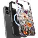 for iPhone 17 Pro Max Case Cute - Wireless Charging Compatible - Dual-Layer Hard Shell + Silicone Cover - Aesthetic Protective Phone Case for Women - Marble Pressed Flowers
