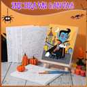 Cindeer 6 Packs 8 x 10 Inches Halloween Pre Drawn Canvas for Adult Framed Pumpkin Witch Bundle Stretched Painting Canvas DIY Halloween Acrylic Pouring and Oil Painting Party Favor(Normal)