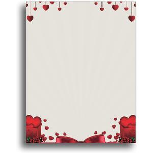 Love Hearts Romantic Stationery Paper - 80 Sheets