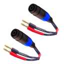 Speaker Cable Adapter - 4mm Banana Plug to Speakon Female Connector, 12AWG Professional Audio Cable for Amplifiers, Subwoofers, Stage Monitors (2-Pack)
