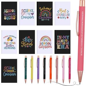 Resurhang 18 Pcs Teacher Appreciation Gifts Bulk, 9 School Counselor Notebook Journal & 9 Ballpoint Pen, Thank You Gifts for National Teacher Week 2026, Counselors Educators, Back to School Supplies