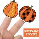 2 x Plaid Pumpkins Stickers Roll - 1000 Pcs Colorful Buffalo Plaid Pumpkin Pattern Self-Adhesive Stickers 12 Designs Pumpkin Decals Thanksgiving Autumn Labels for Fall Harvest Party Supplies