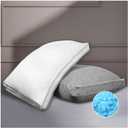 Shredded Memory Foam Pillows for Sleeping Queen Size Set of 2, Adjustable Soft & Firm Bed Pillow for Side, Back and Stomach Sleeper with Double Use Washable Cover20x30