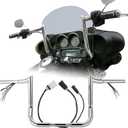 Pre-wired 1 1/4" Fat Ape Hangers Street Glide 10" Rise Handlebars for Harley 2008-2013 Street Glide/Electra Glide/Ultra Limited Bagger Meathook Bar with CAN-Bus/TBW, Chrome