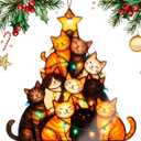 3 x Funny Christmas Ornaments 2025 cat Ornaments - cat Christmas Ornament - Cats Ornaments for Christmas Tree - Christmas Ornament - Cats Christmas Decor - catt Lover Gifts