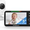 Baby Monitor with Camera and Audio - 5 inch Screen Portable Baby Camera Monitor No WiFi with Temperature Sensor and 1000ft Long Range, Night Vision, VOX, 2-Way Talk, 8 Lullabies, for New Parents