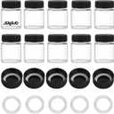 SAGUD 10pcs Airbrush Bottles 3/4oz 22cc with Plastic Lids Kit and Extra 5pcs Lids 5pcs O-Ring, Air brush Paint Storage Jars Store Pigments Color Inks (SD-01-10)