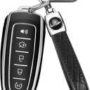 QBUC for Ford Key fob Cover,Soft TPU Car Key Case Protector with Keychain Compatible with Ford C-Max Edge Escape Expedition Explorer Flex Focus Taurus Lincoln MKS MKT MKX Navigator Accessories (Black)