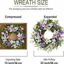 DecorbyHannah Easter Egg Wreaths for Front Door, 22" Spring Door Wreath with Hydrangeas Flowers, Artificial Floral Wreath with Pastel Electroplated Eggs for Home Wall Window Indoor Outdoor Decor