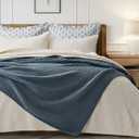 EVERGRACEHOME Chunky Chenille Knit Throw Blanket for Couch, Soft Luxurious Moss Stitch Blankets for Bed, Cozy Decorative Farmhouse Knitted Throws for Sofa, Stormy Blue, 50" x 60"