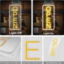 22.8"x 11.8" Ultra Bright 12V Neon Open Sign for Business, LED Open Neon Sign, Electric Light up Signs for Stores, Restaurants Offices Retail Shops Window (Yellow-White-Vertical)