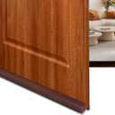 U-Shape Under Door Seal - 39.37" x 1.97" x 1.18" - PVC Slide-On Door Bottom Seal with Bottom Cotton and Buckle for 1.38"-2.17" Door Thickness (2 Pack, Brown)