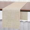 Myir JUN Table Runner, Vinyl Table Runner Indoor Arbitrarily Cropped Runner for Table Heatproof for Home Party (Beige, 15 x 94 inch)