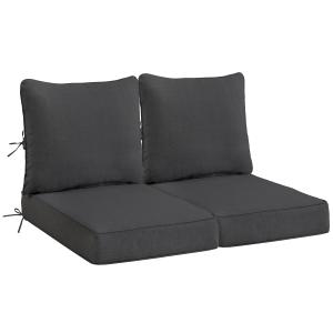 Olefin Deep Seat Cushion, Water Resistant Patio Cushion Dark Gray 24x24x4