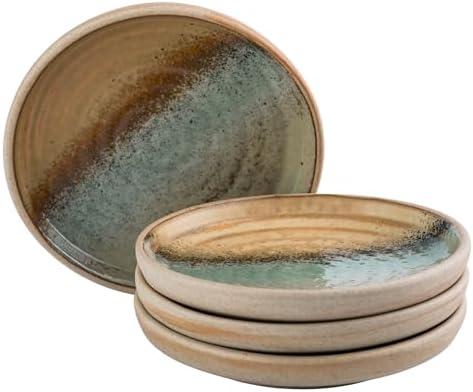 UNICASA Appetizer Plates, Dessert Plates Ceramic, 5 inch Dipping Dish, Set of 4, Japanese Small Plate -Coastal Breeze