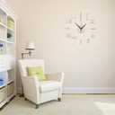 DIY Wall Clock Silent Frameless Wall Clocks Battery Operated 19.7 Inch Silver Acrylic Wall Clock Sticker Modern Wall Clocks for Living Room Kitchen Bedroom Office (M)