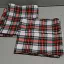 AQOTHES Pack of 2 Christmas Plaid Decorative Throw Pillow Covers Scottish Tartan Cushion Case for Farmhouse Home Holiday Decor Red and White, 20 x 20 Inches