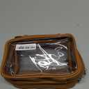 JAZD Clear Makeup Bag Toiletry Bag for Women Cosmetic Case Large Capacity Travel Make Up Bag Organizer Transparent Storage Compartment TSA Approved (BROWN)