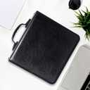 Siveit CD/DVD Binder, CD DVD Case Holder Binder 400 Capacity CD/DVD Wallet Storage Booklet Album Box (White binder, PU Black)