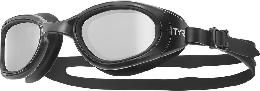 TYR Special Ops 2.0 Mirrored Swim Goggles for Adults  Anti-Fog, UV Protection, Comfortable Fit for Men & Women (Black)