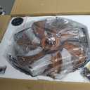 LEDIARY 20" Caged Ceiling Fans with Lights and Remote, Flush Mount Bladeless Ceiling Fan Low Profile, Small Farmhouse Industrial Enclosed Ceiling Fan with Light for Bedroom, Kitchen, Indoor (20 Inch Black)