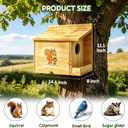 Squirrel House for Outside, Anti-Predator Squirrel Nesting Box & Feeder