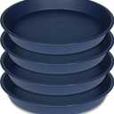 4 Pack of 16 inch Plant Saucer, Heavy Duty Round Plant Trays for Pots, Bird Bath Bowls, Plastic Plant Water Tray, Flower Plant Saucers for Indoors (16", Blue)