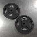 Fitvids Olympic Cast Iron 2-Inch Weight Plate for Strength Training & Weightlifting 25LB (2 Pair)